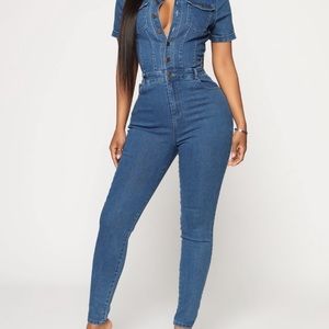 Fashion Nova Denim Jumpsuit
